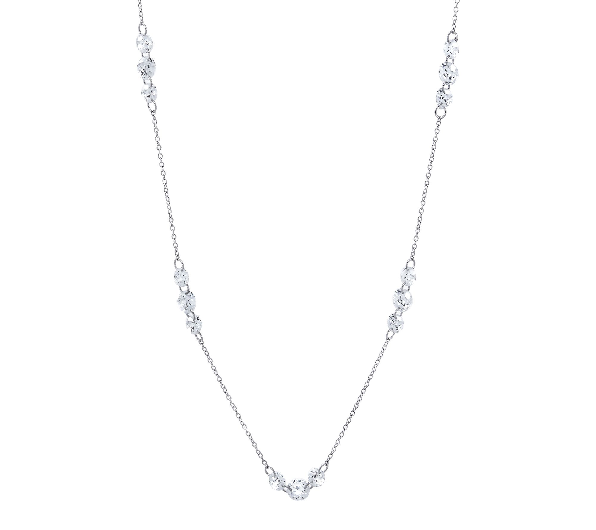 Diamonique x Jennifer Miller 36" Floating Station Necklace