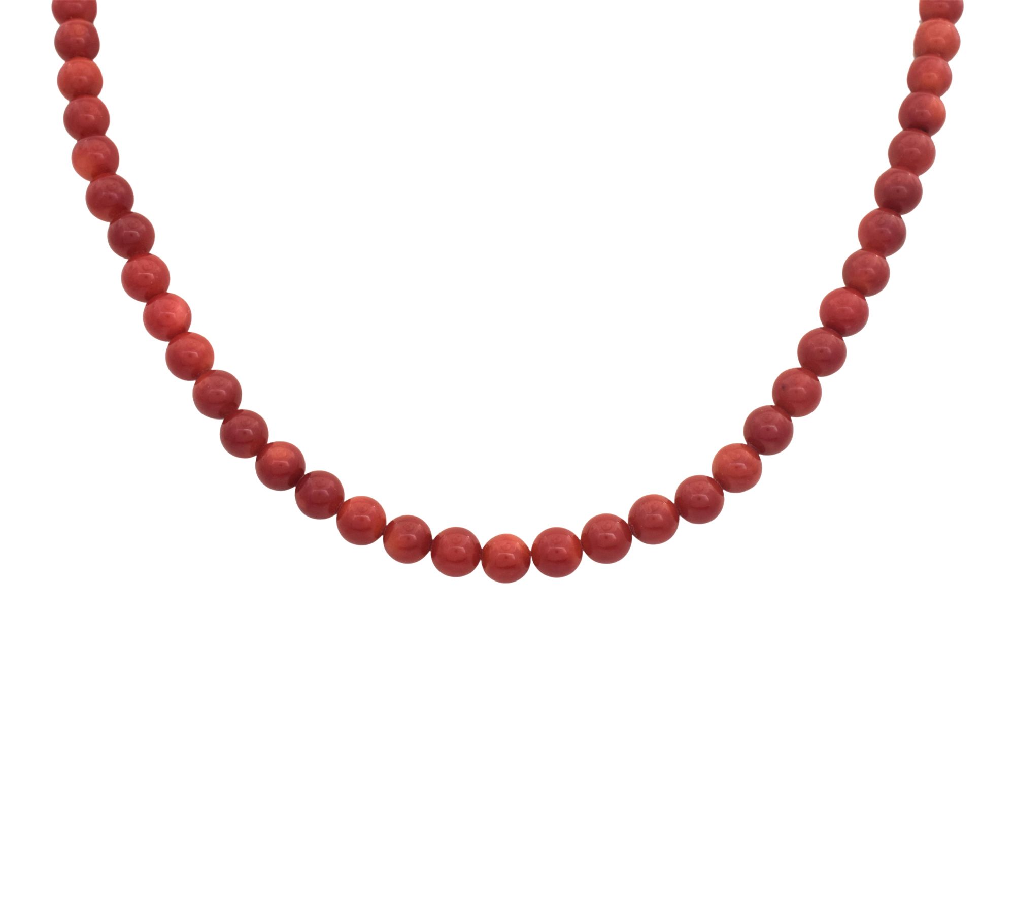 Affinity Gems Red Dyed Bamboo Beaded Necklace,Sterling