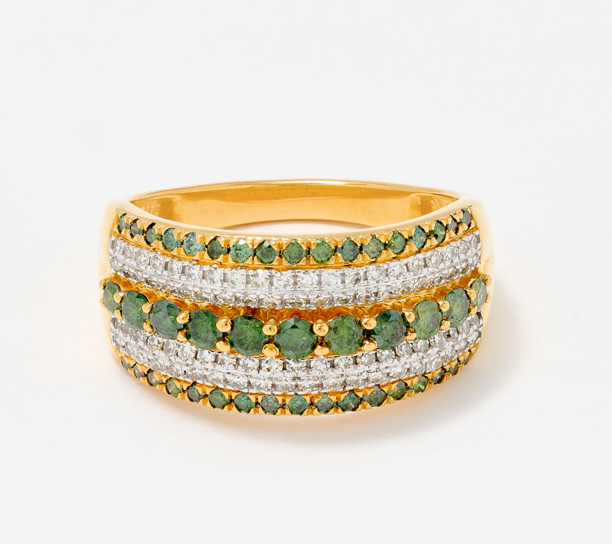 Affinity Diamonds 1cttw Green Diamond Detail Ring, Sterling