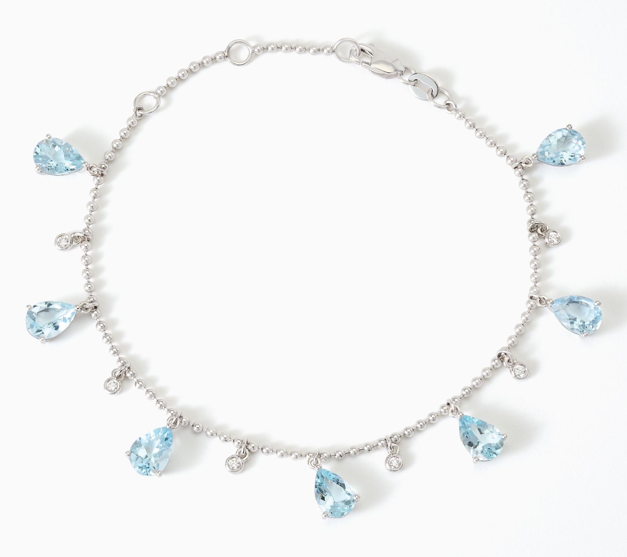 Effy Aqua Drop Station Bracelet, 14K White Gold