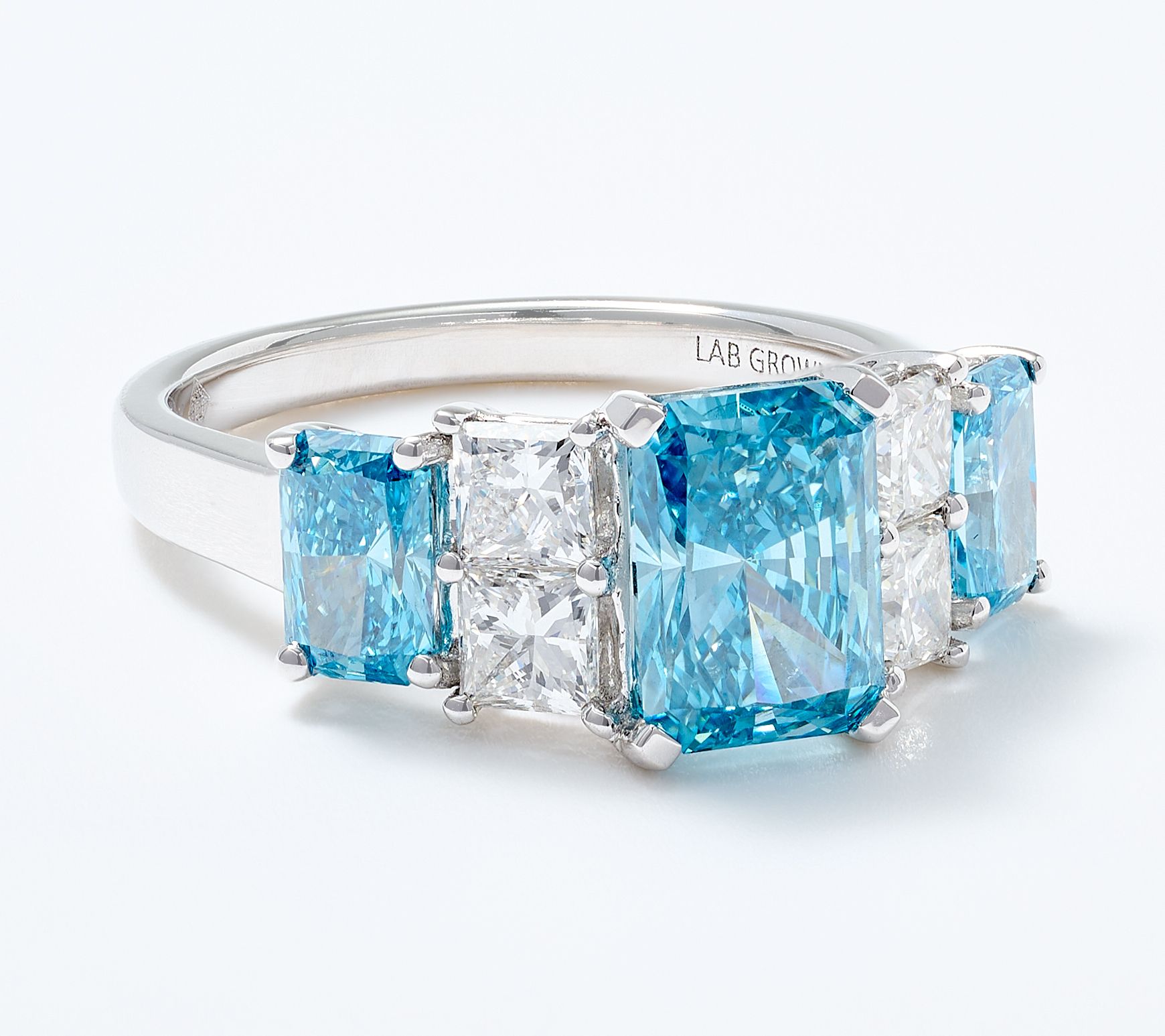 Fire Light Lab Grown Diamond 4.00 cttw Color Ring 14K White