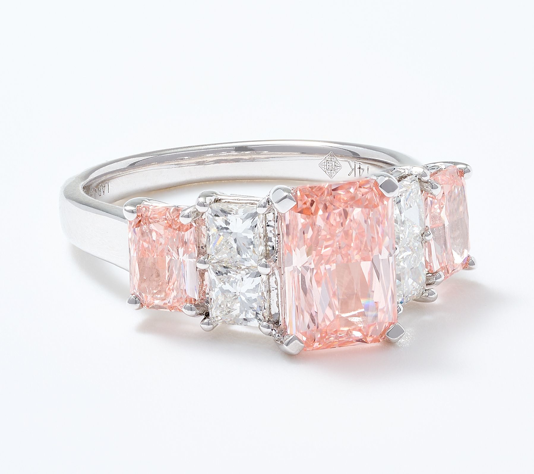 Fire Light Lab Grown Diamond 4.00 cttw Color Ring 14K White