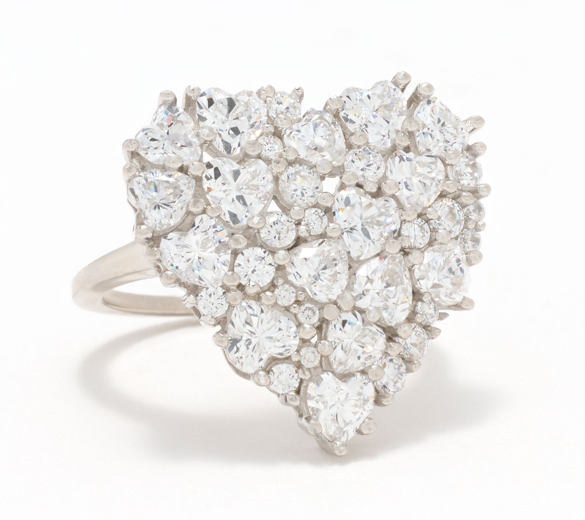 Diamonique x Lulu Frost Cluster Heart Ring, Sterling Silver