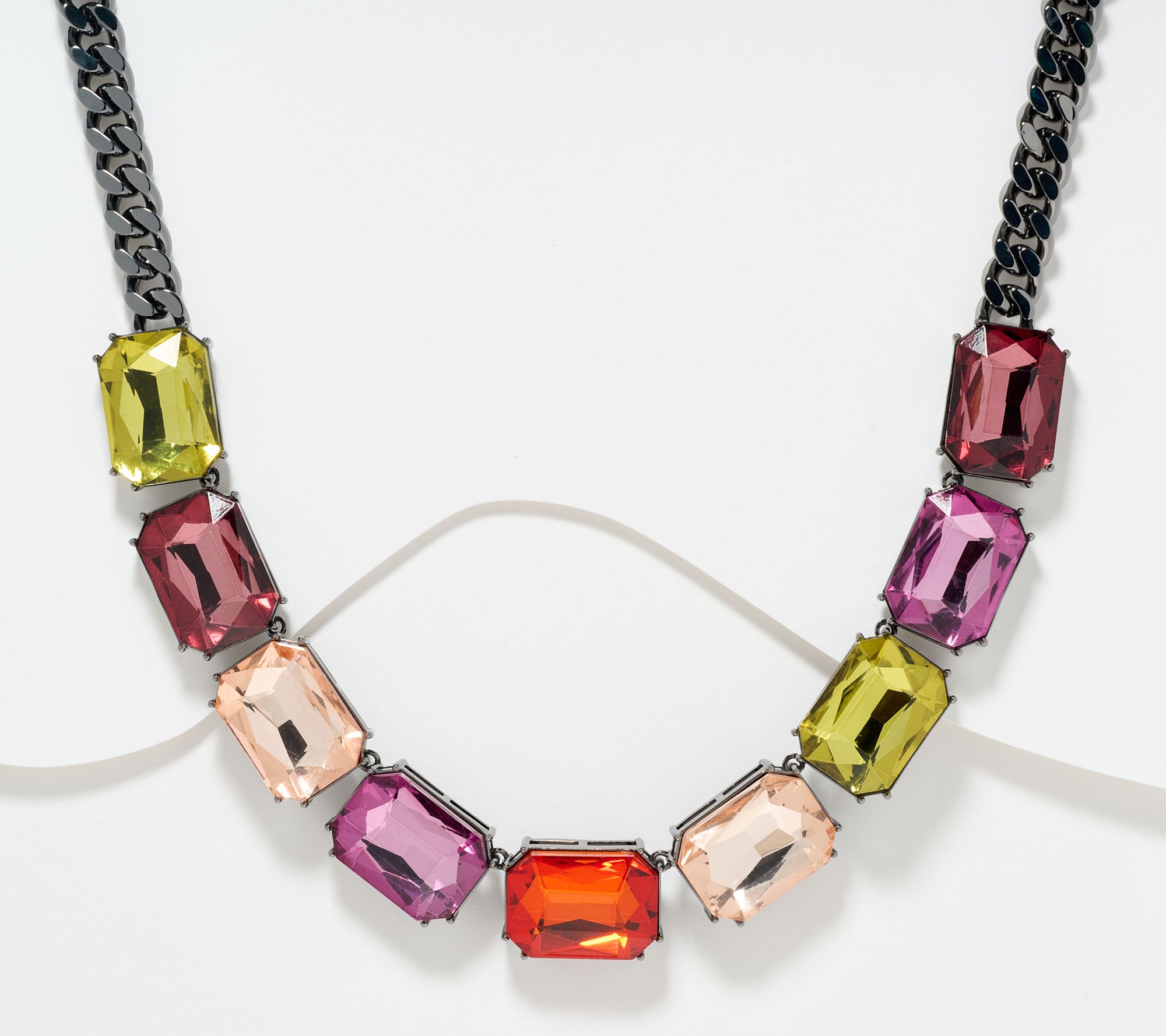 "As Is" Denim & Co. Simulated Gemstone Necklace