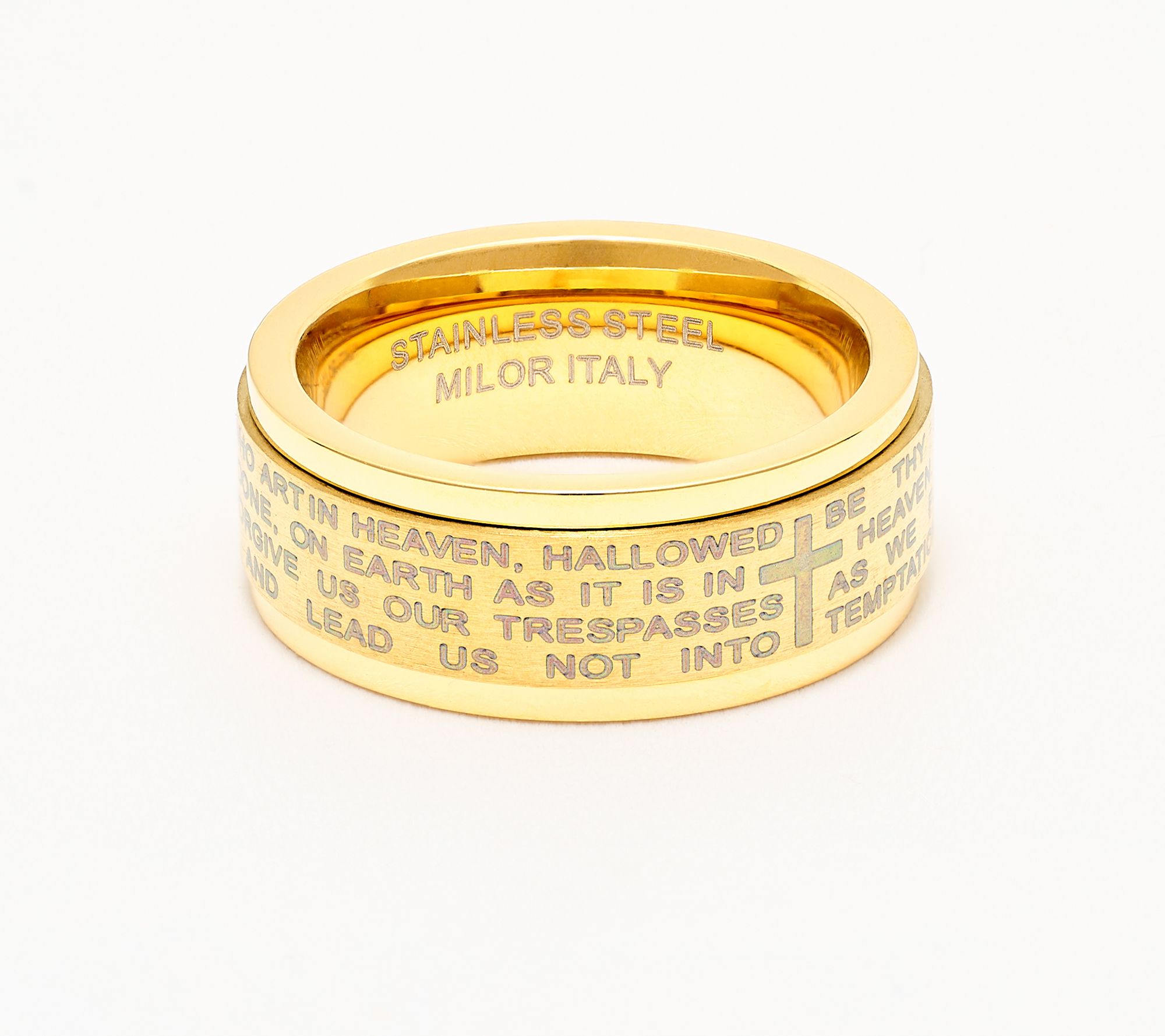 David Markstein Stainless Steel Spinning Prayer Ring