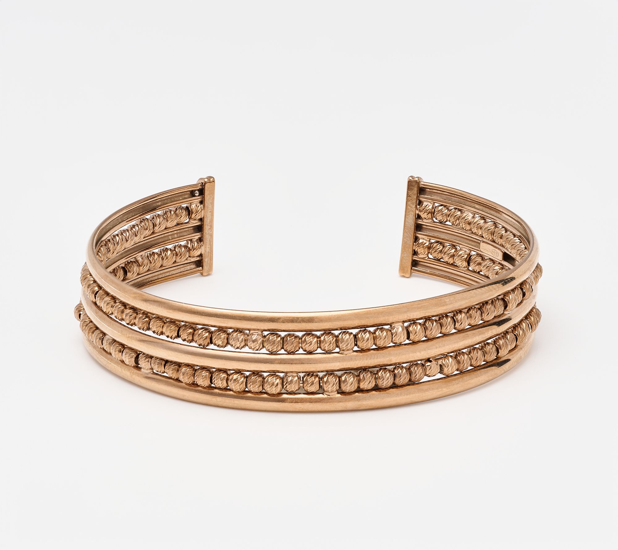 David Markstein Bronze Handcrafted Luxe Double Beaded Cuff