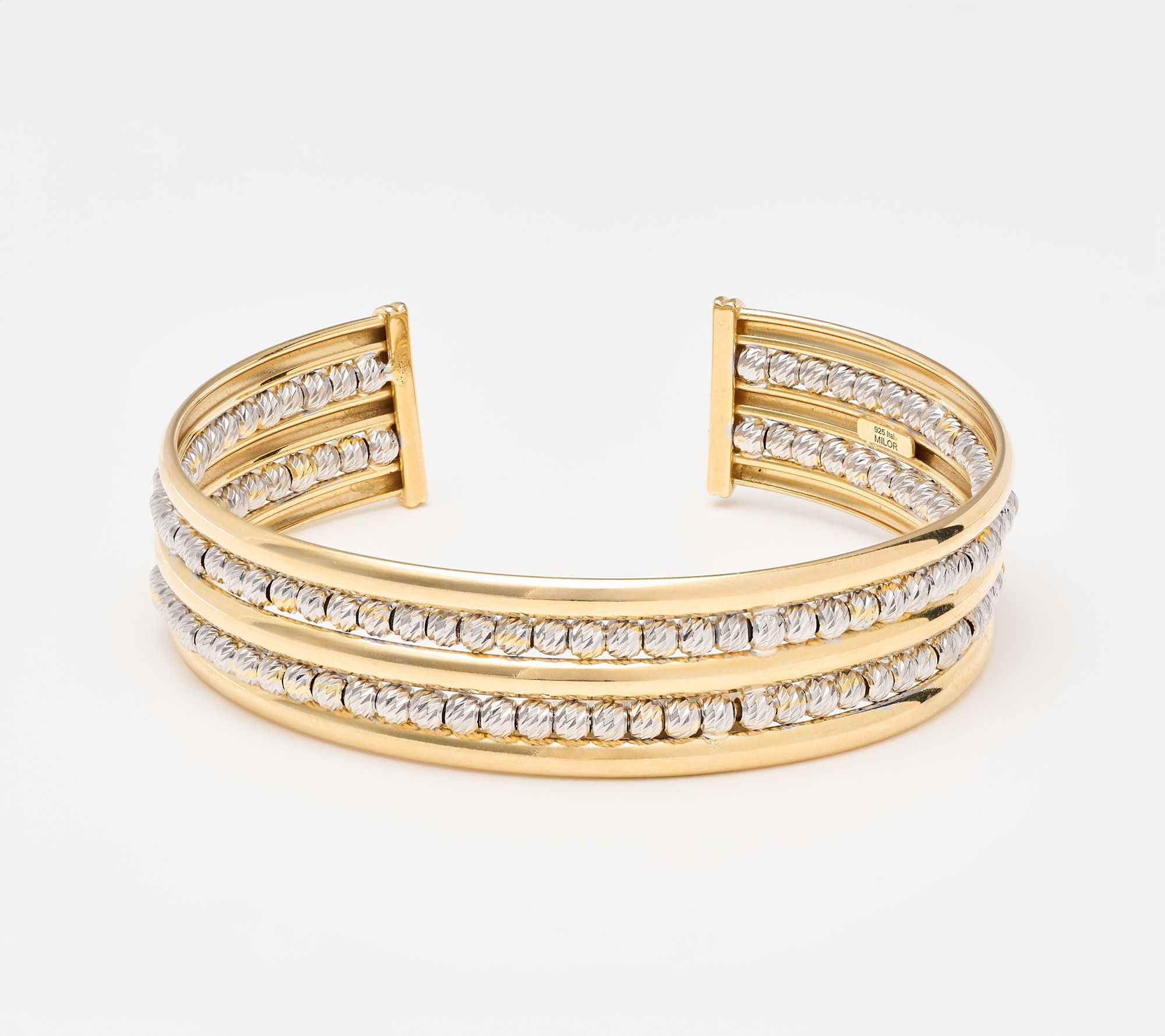 David Markstein Bronze Handcrafted Luxe Double Beaded Cuff