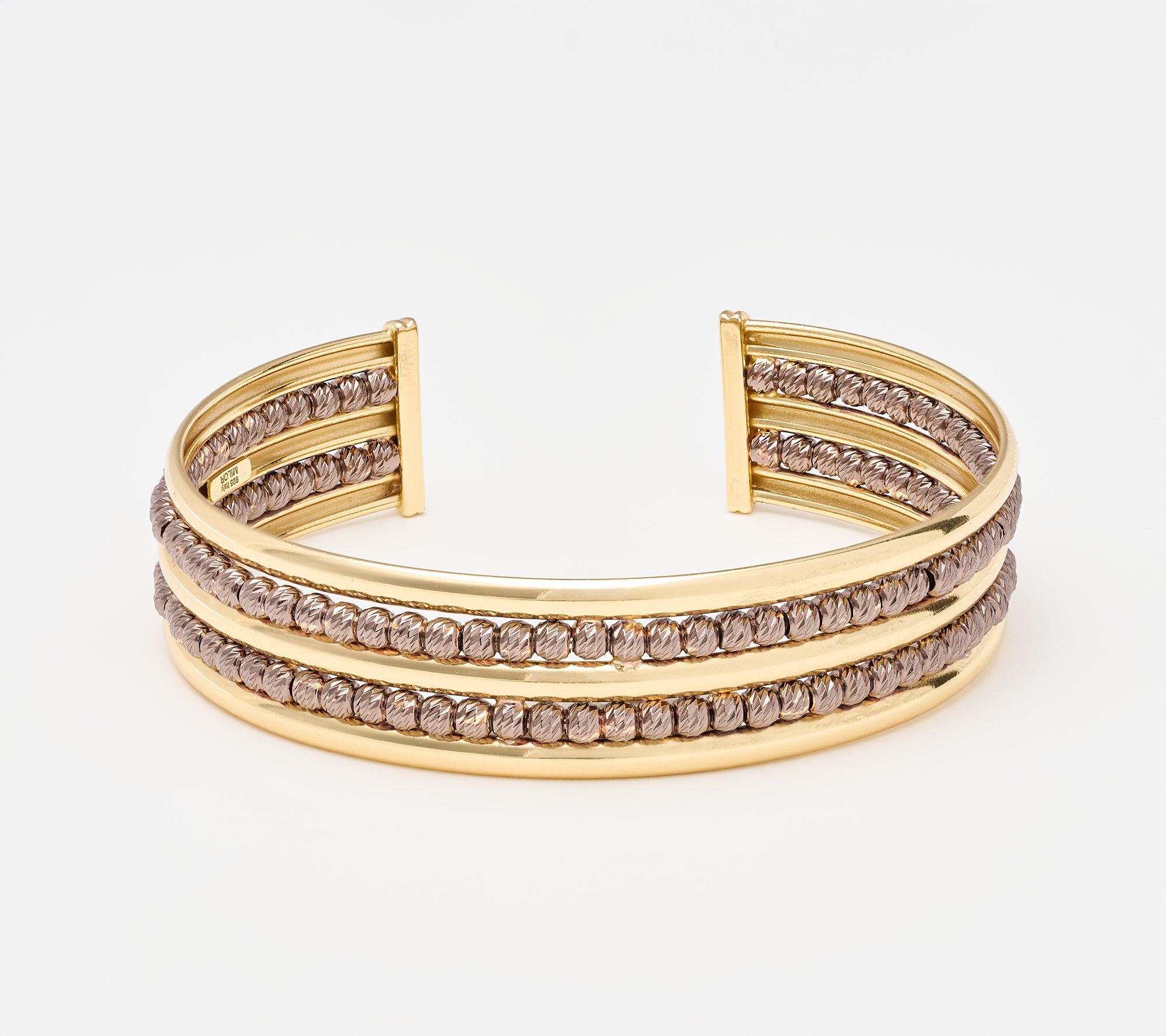 David Markstein Bronze Handcrafted Luxe Double Beaded Cuff