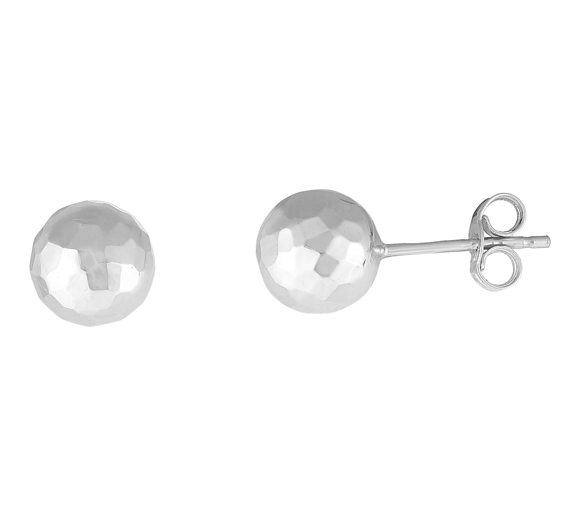 14K Gold Hammered Ball Stud Earrings