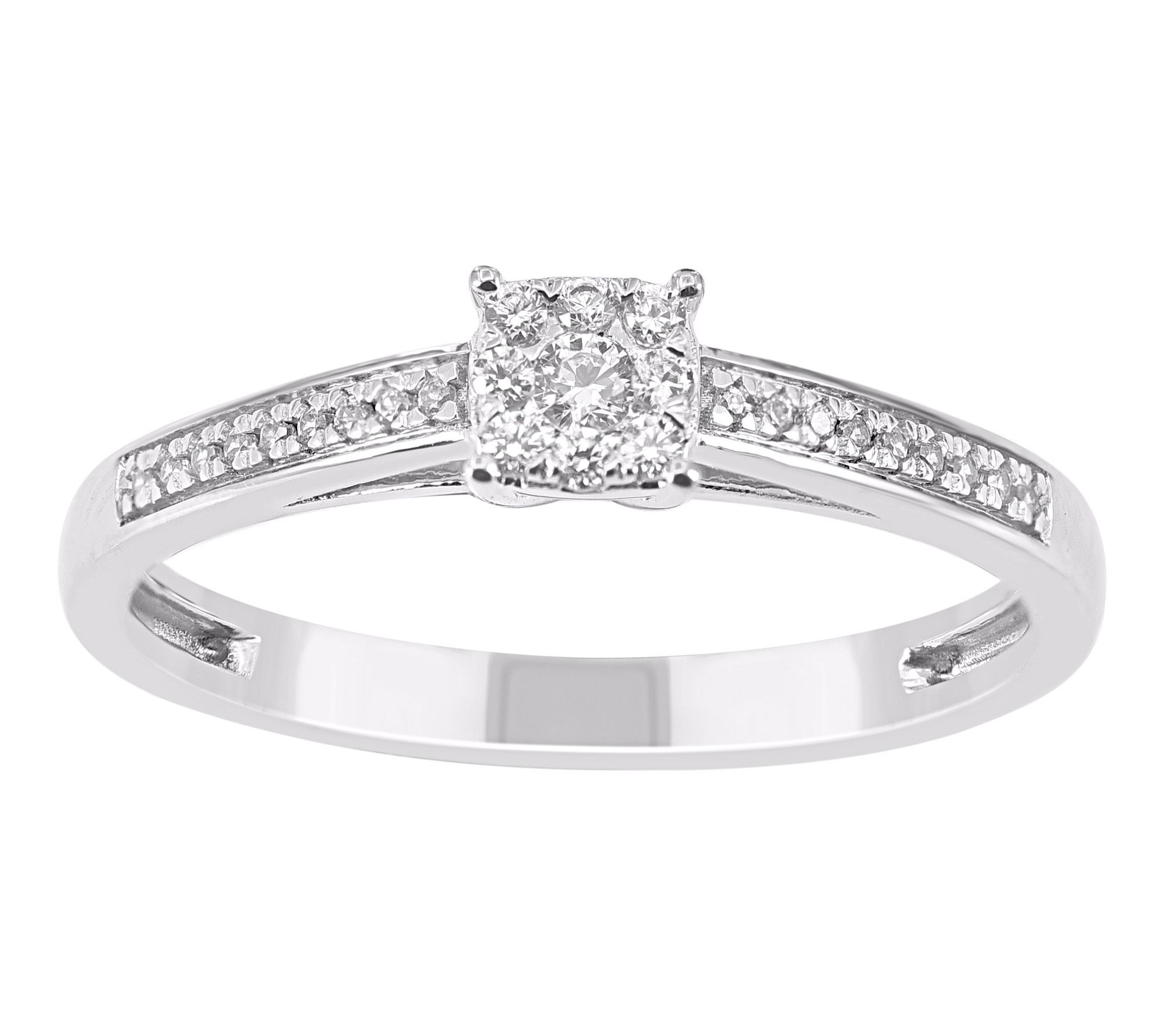 Accent by Affinity Round Cut Diamond EngagementRing, Sterling