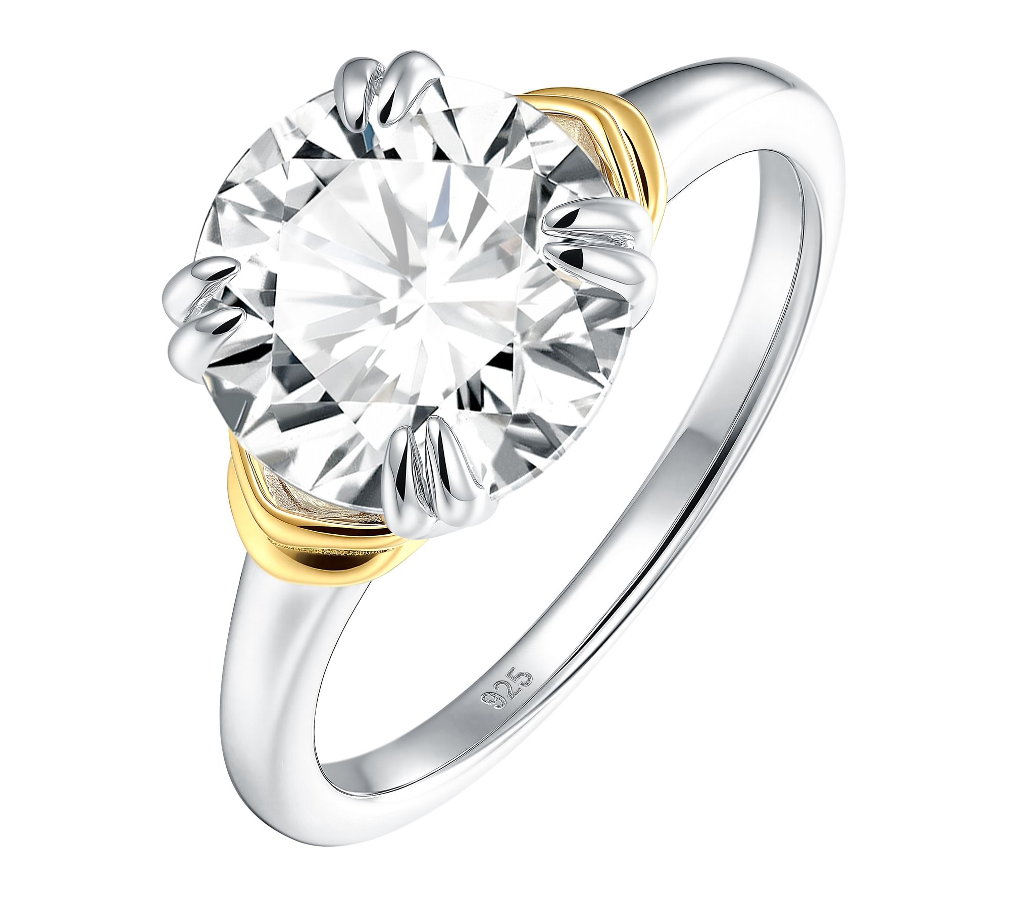 Diamonique x Jennifer Miller Round Cut Solitaire Ring, Sterling