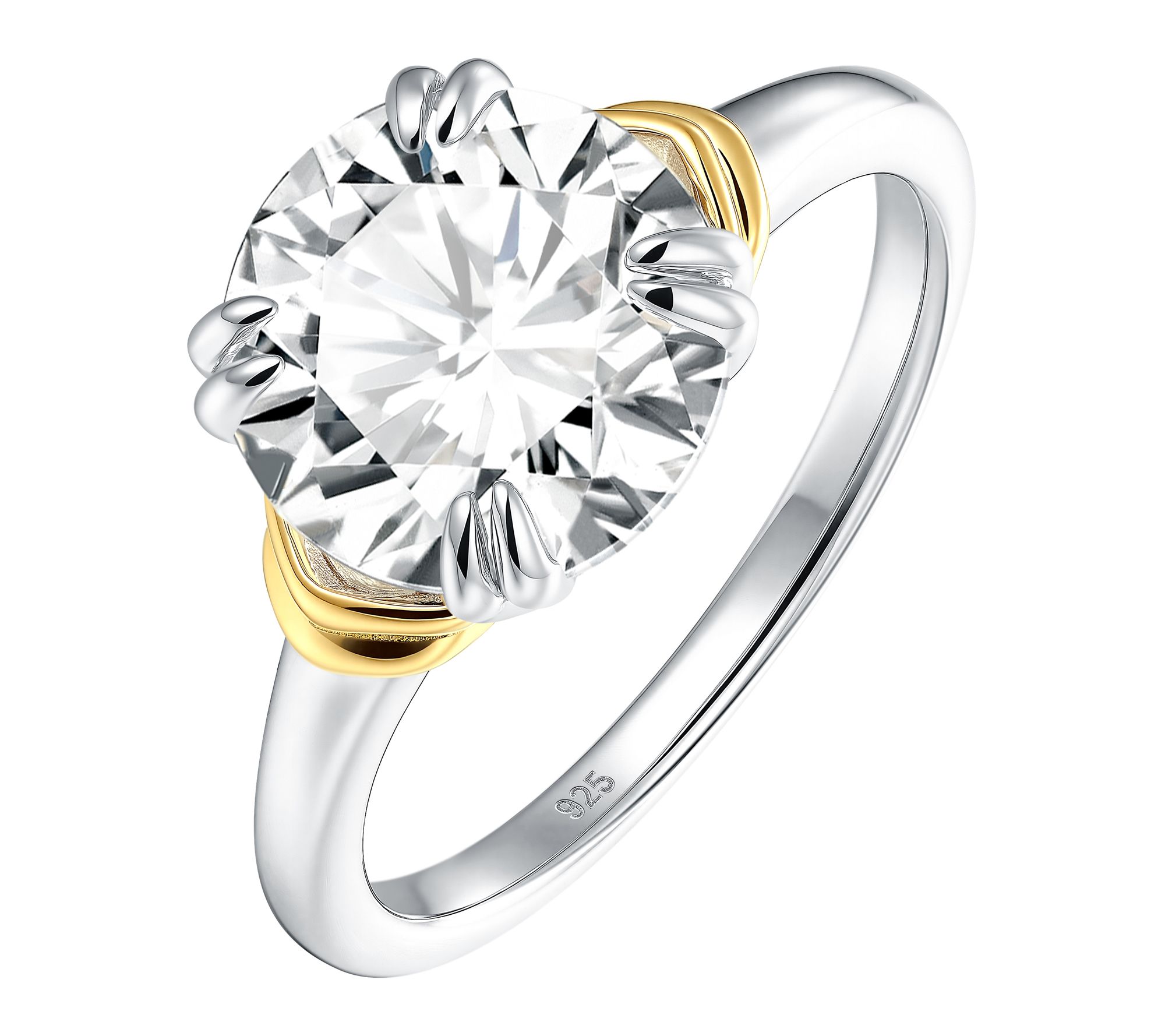 Diamonique x Jennifer Miller Round Cut Solitaire Ring, Sterling