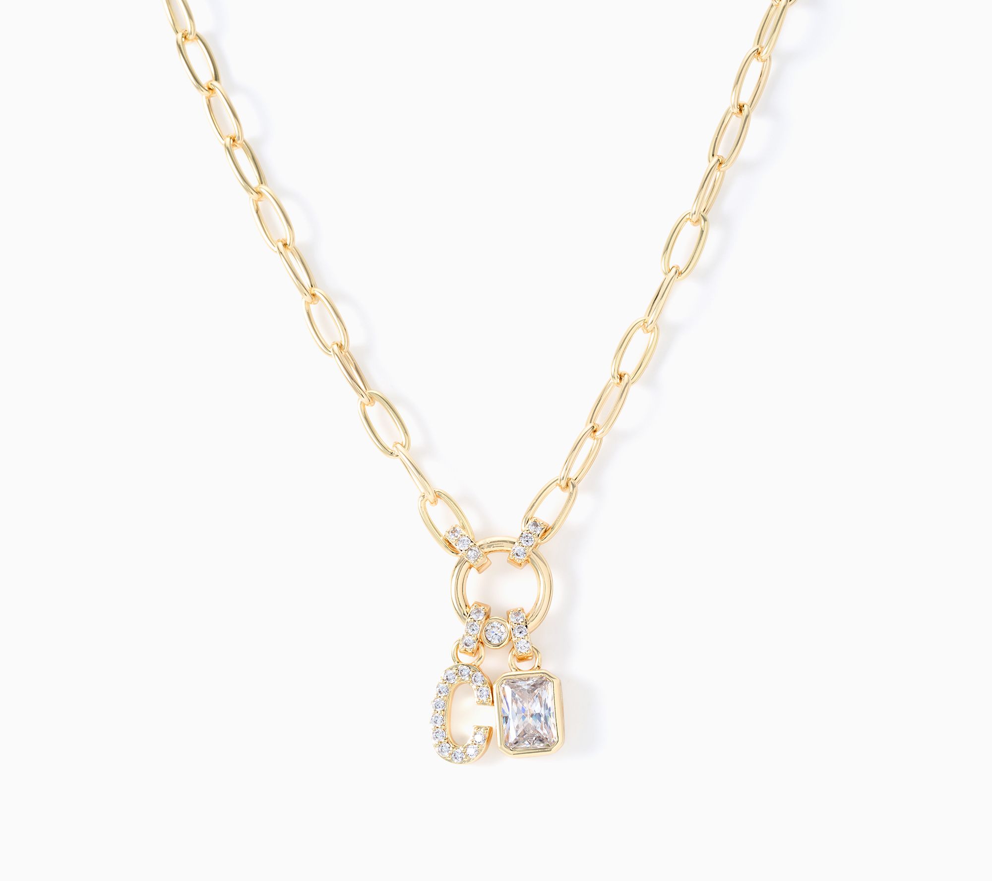 Diamonique x Kathy Levine Simply Mine Necklace, Goldtone