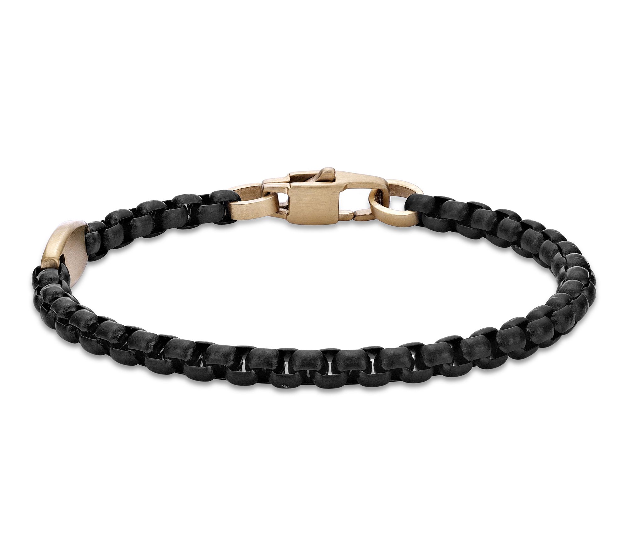 LYNX Men's 4.5MM Two-Tone Station Chain Bracelet