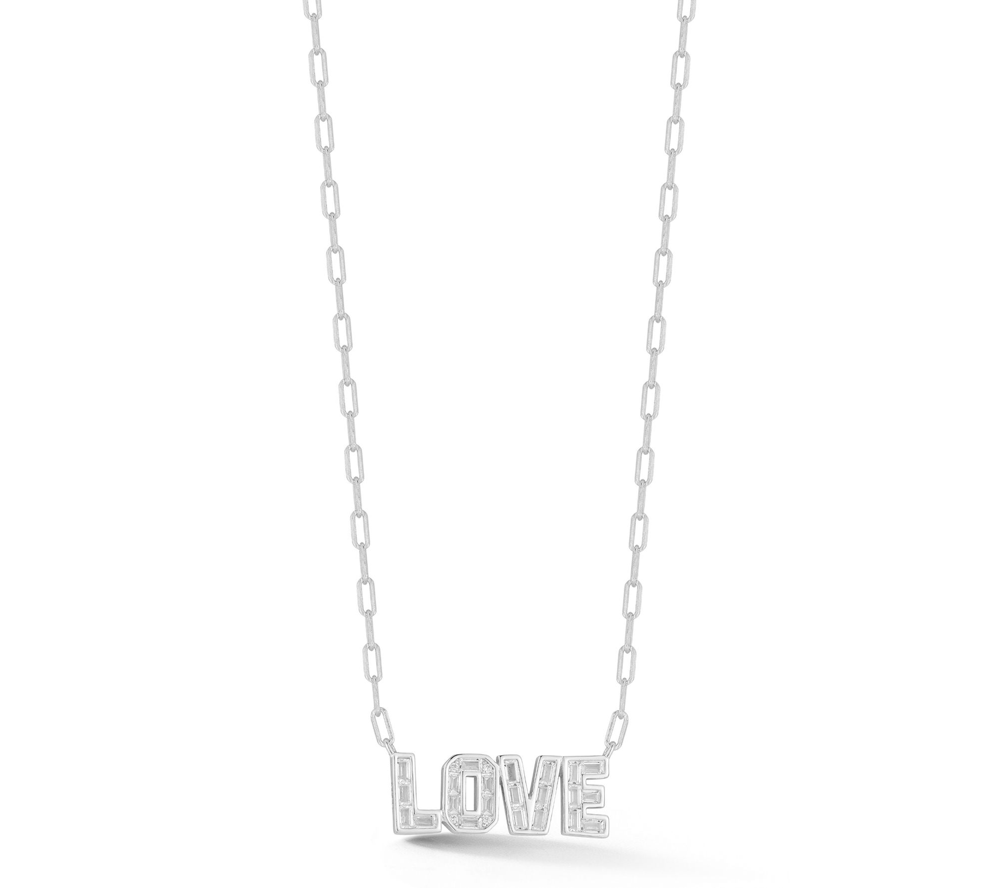 Rachel Zoe Pave Love Necklace, Sterling