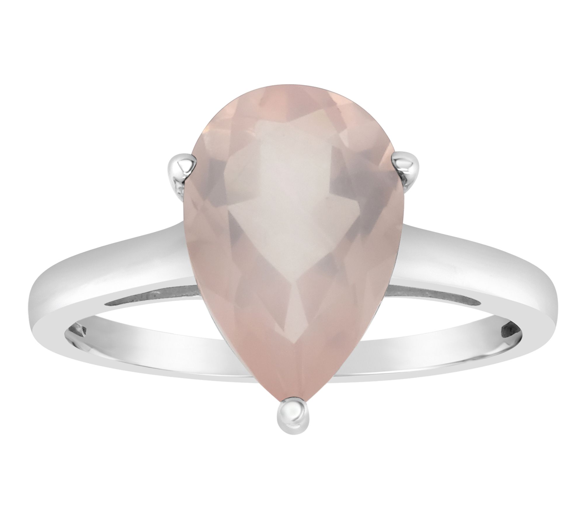 Sterling Silver Pear-Shaped Gemstone Ring