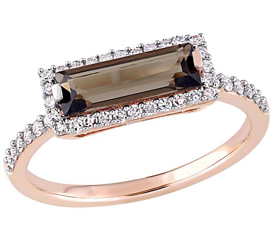 Bellini 14K Rose Gold Smokey Quartz & 0.20 cttw Diamond Ring