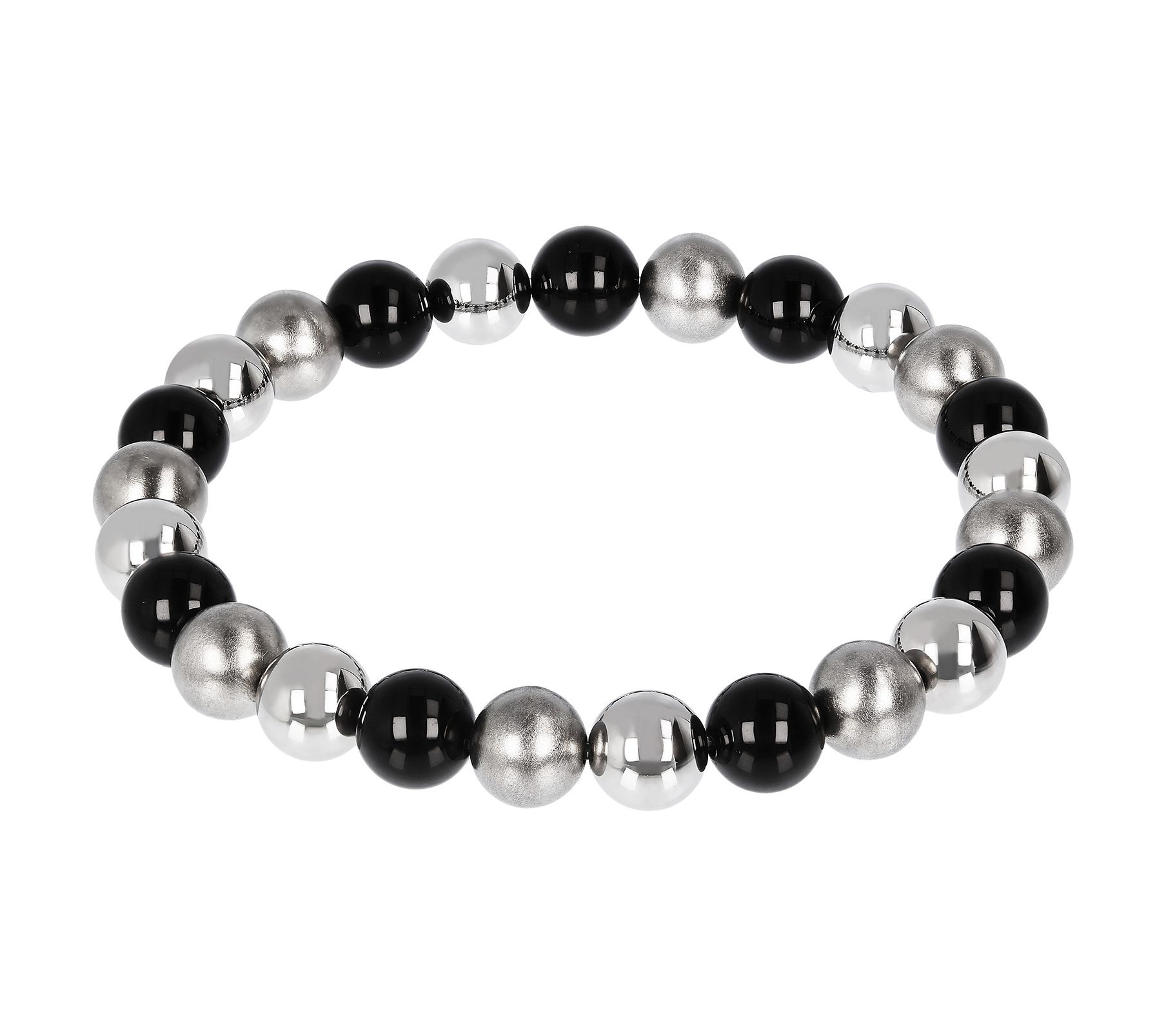 Steel by Design Gemstone Bead Stretch Bracelet