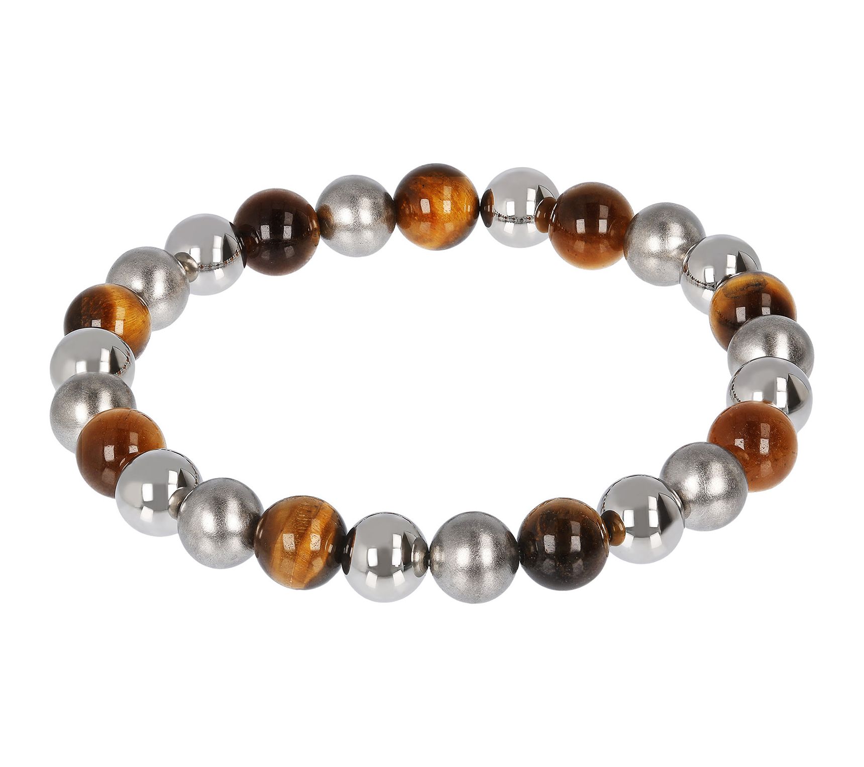 Steel by Design Gemstone Bead Stretch Bracelet
