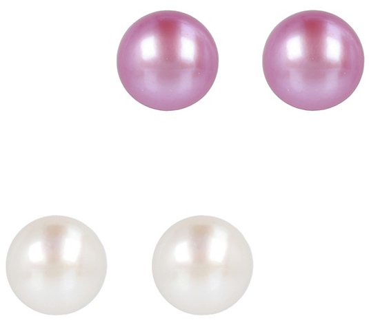 Honora Cultured Pearl Set of 2 Stud Earrings, Boxed