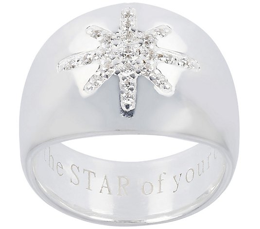 Linea by Louis Dell'Olio Pave Star Band Ring, Sterling Silver
