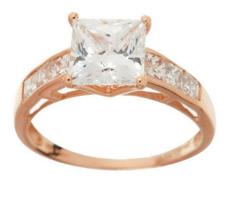 Qvc diamonique 14k deals gold rings