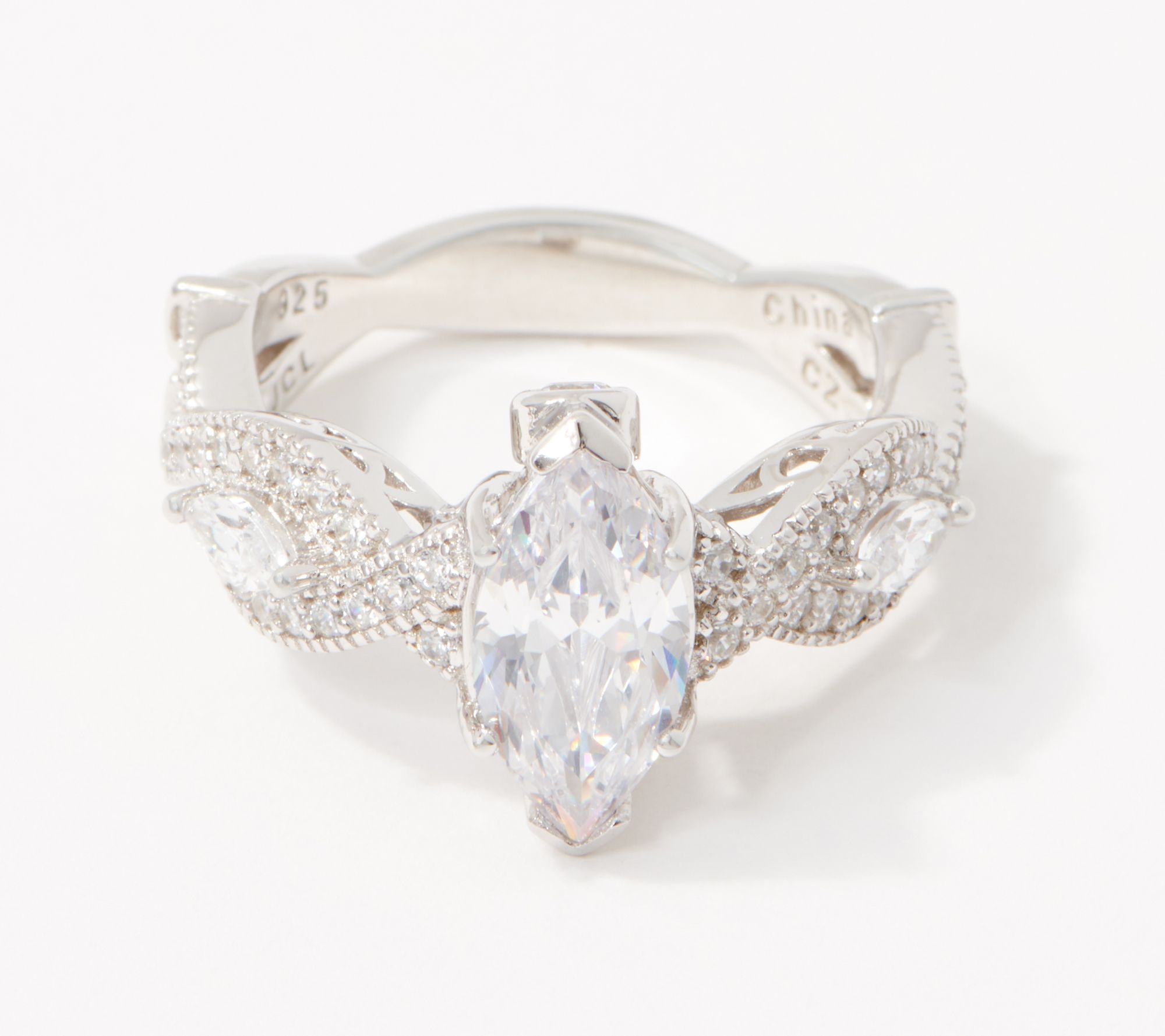 Diamonique 5.50 Cttw Marquise Ring, Sterling Silver - QVC.com