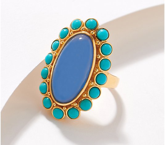 Affinity Gems Blue Chalcedony Sleeping Beauty Turquoise Ring, Sterling