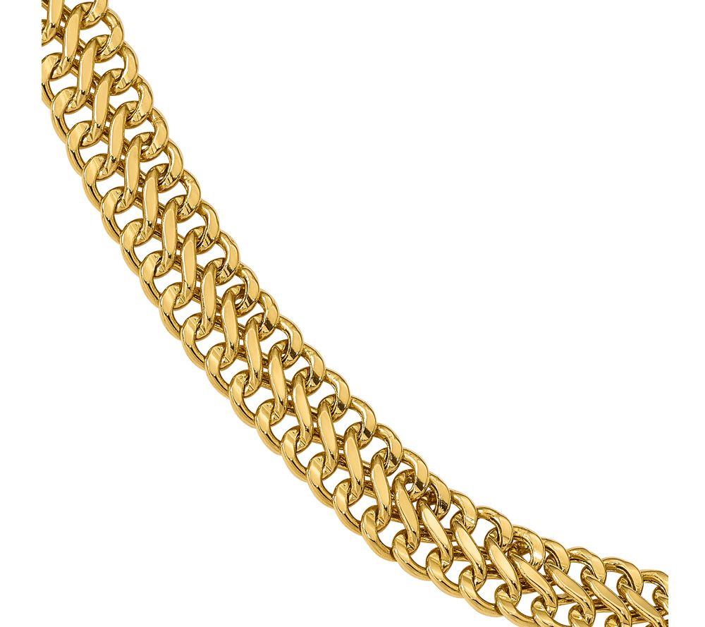 Italian Gold Double Curb Link Bracelet 14K, 8.9g - QVC.com
