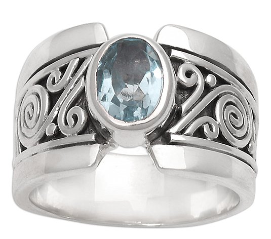 Novica Artisan Crafted Sterling Blue Topaz Ring