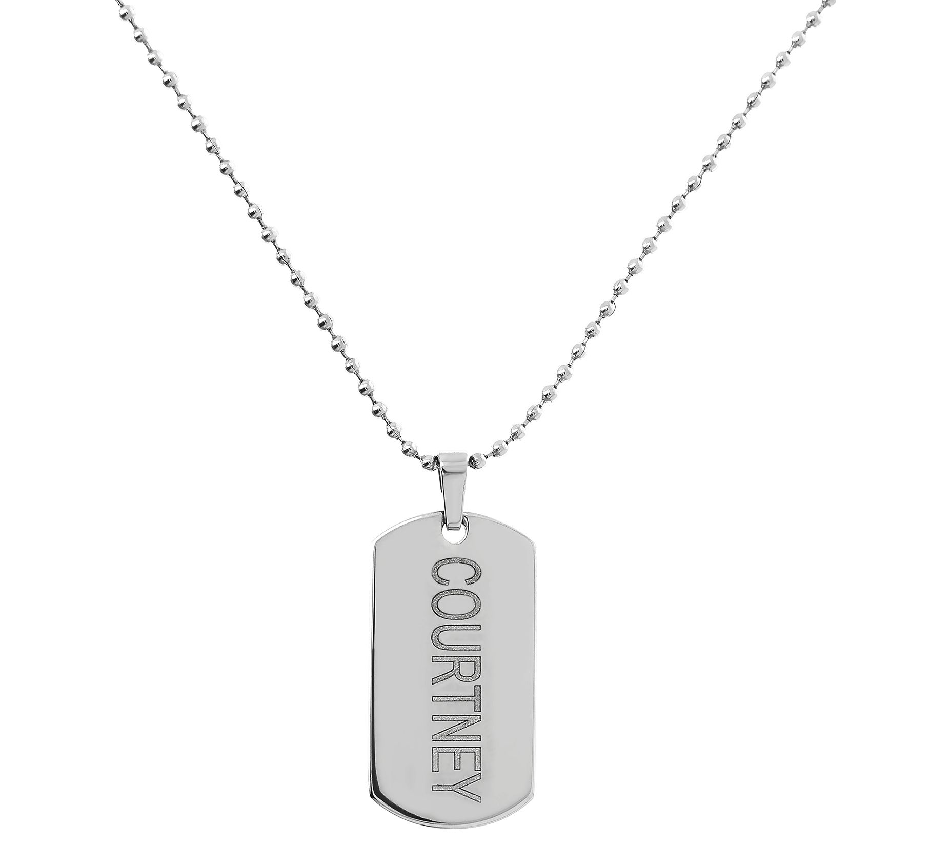 Steel by Design Personalized Tag w/ Bead Chain