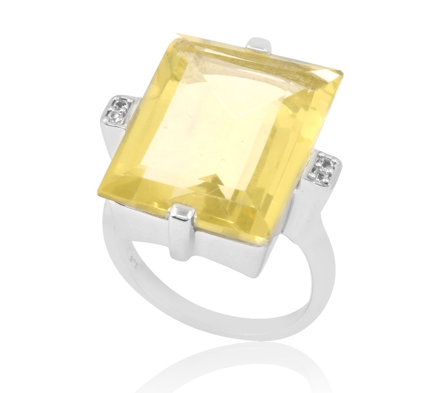 Sterling Silver top Lemon Topaz Ring