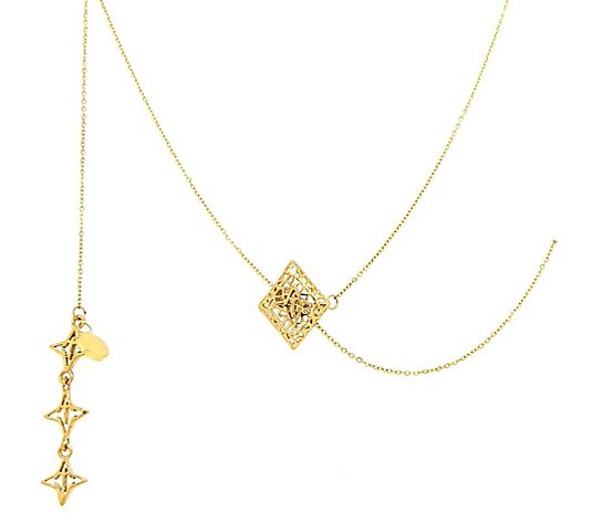 Valencia Key Goldtone Rooted Lariat Necklace