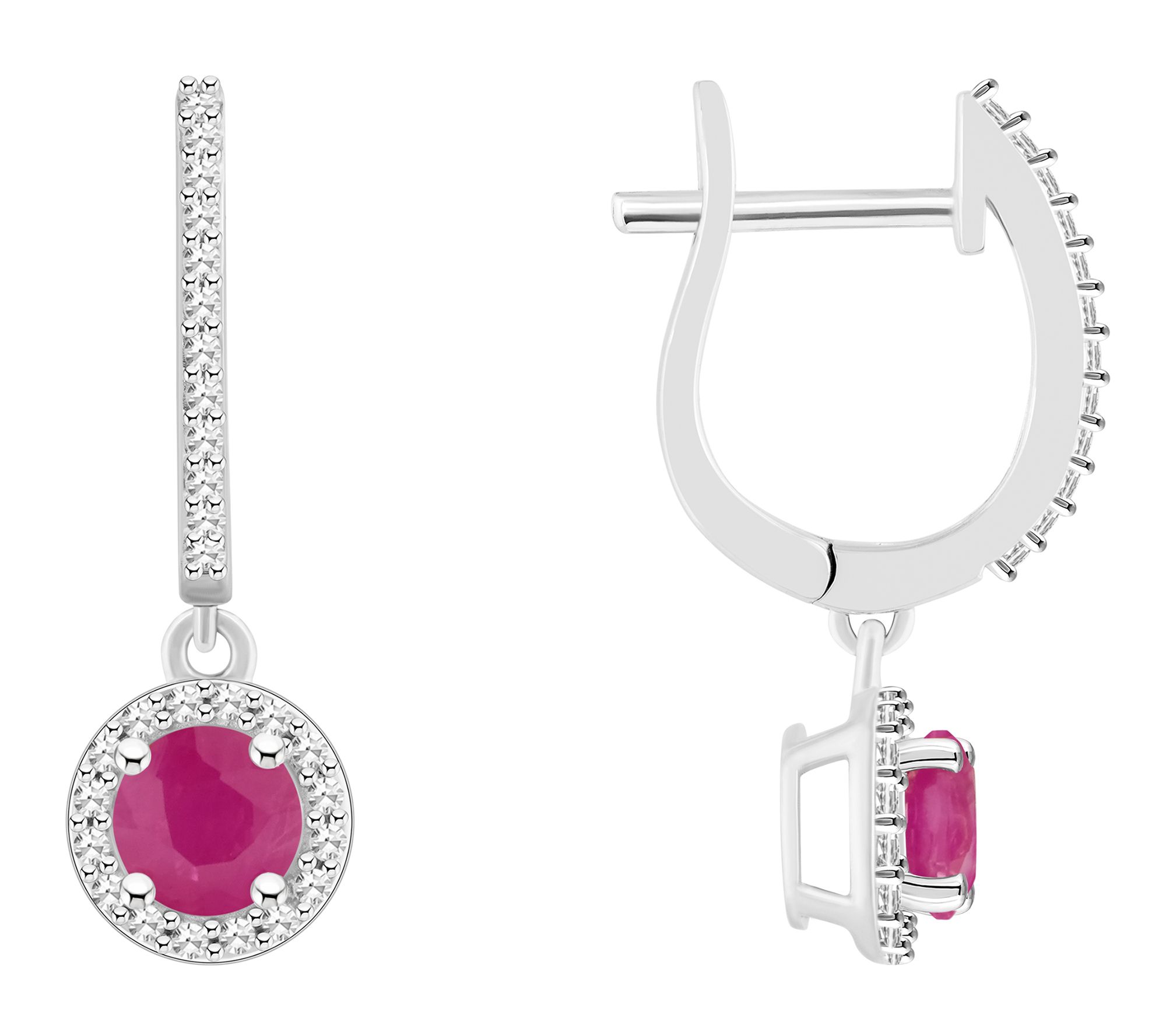 Affinity Gems Gemstone & 0.25 cttw Diamond Earr ings, Sterling