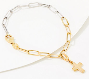EternaGold Paperclip Chain with Removeable Charm Bracelet, 14K Two-Tone - J409274