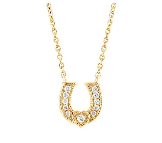 JUDITH Classic 14K Gold Horseshoe Diamond N ecklace