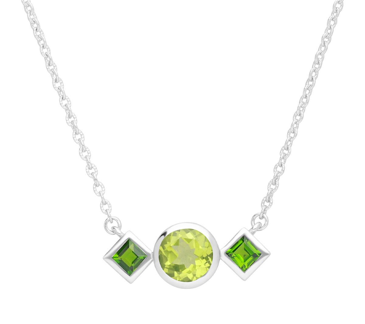 Ariva Sterling-Silver Peridot & Chrome Diopside Necklace