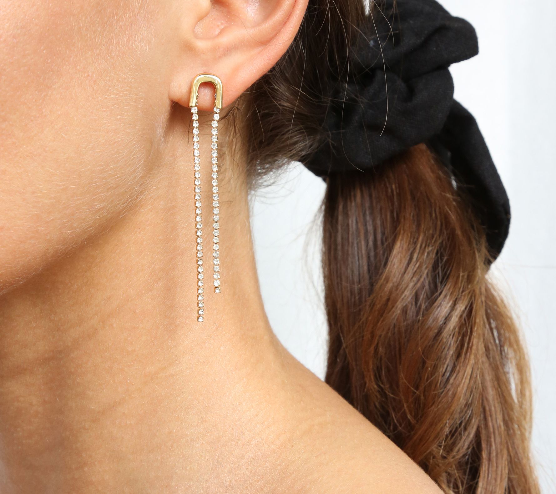 Ettika Double Chain Drop Earrings 