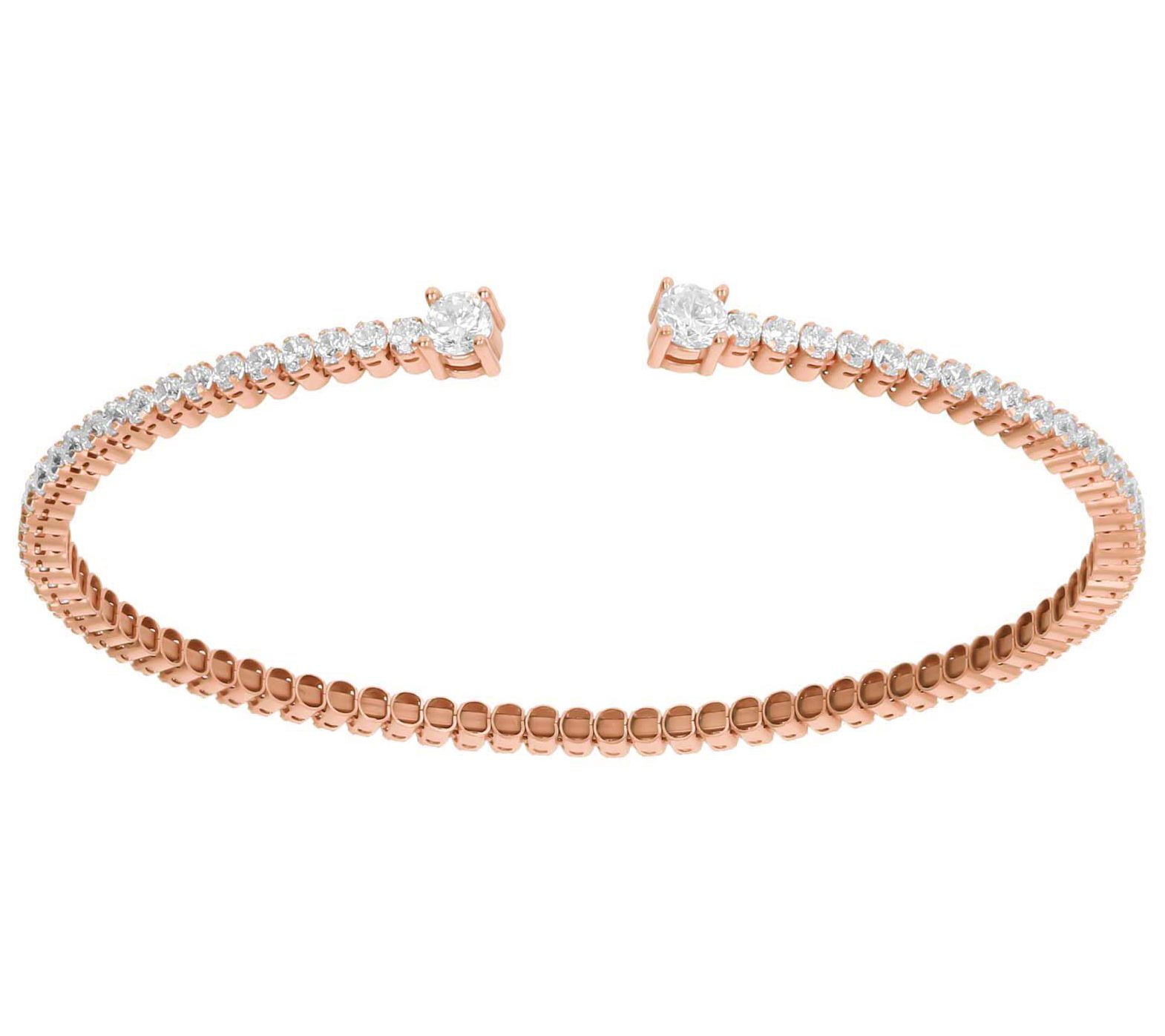 Diamonique Flexible Cuff, Sterling Silver