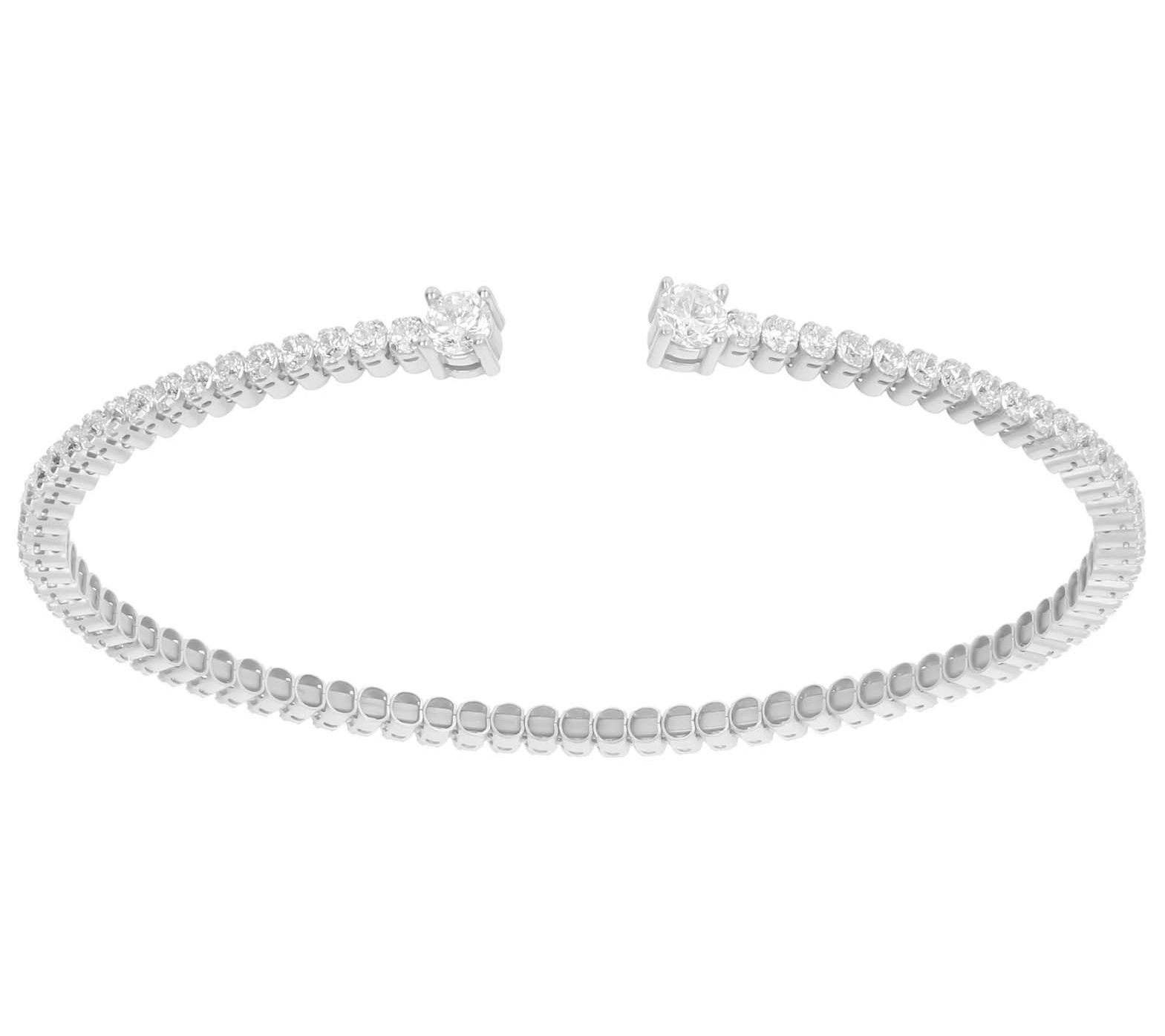 Diamonique Flexible Cuff, Sterling Silver