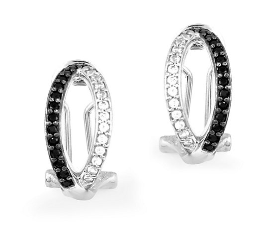 Affinity Gems Black Spinel & White Topaz Earrings, Sterling