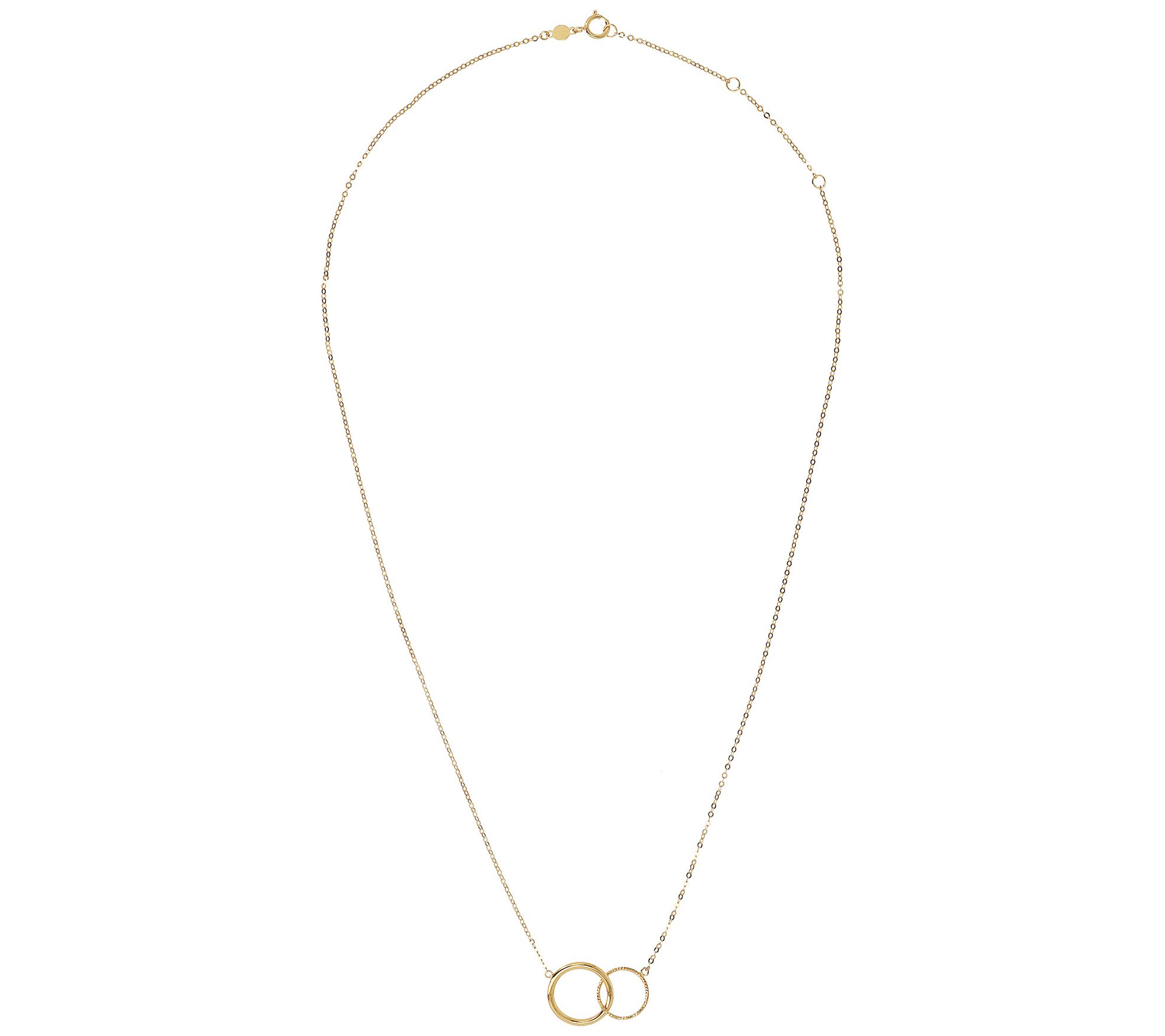 Italian Gold Adjustable Interlocking Circle Necklace, 10K - QVC.com