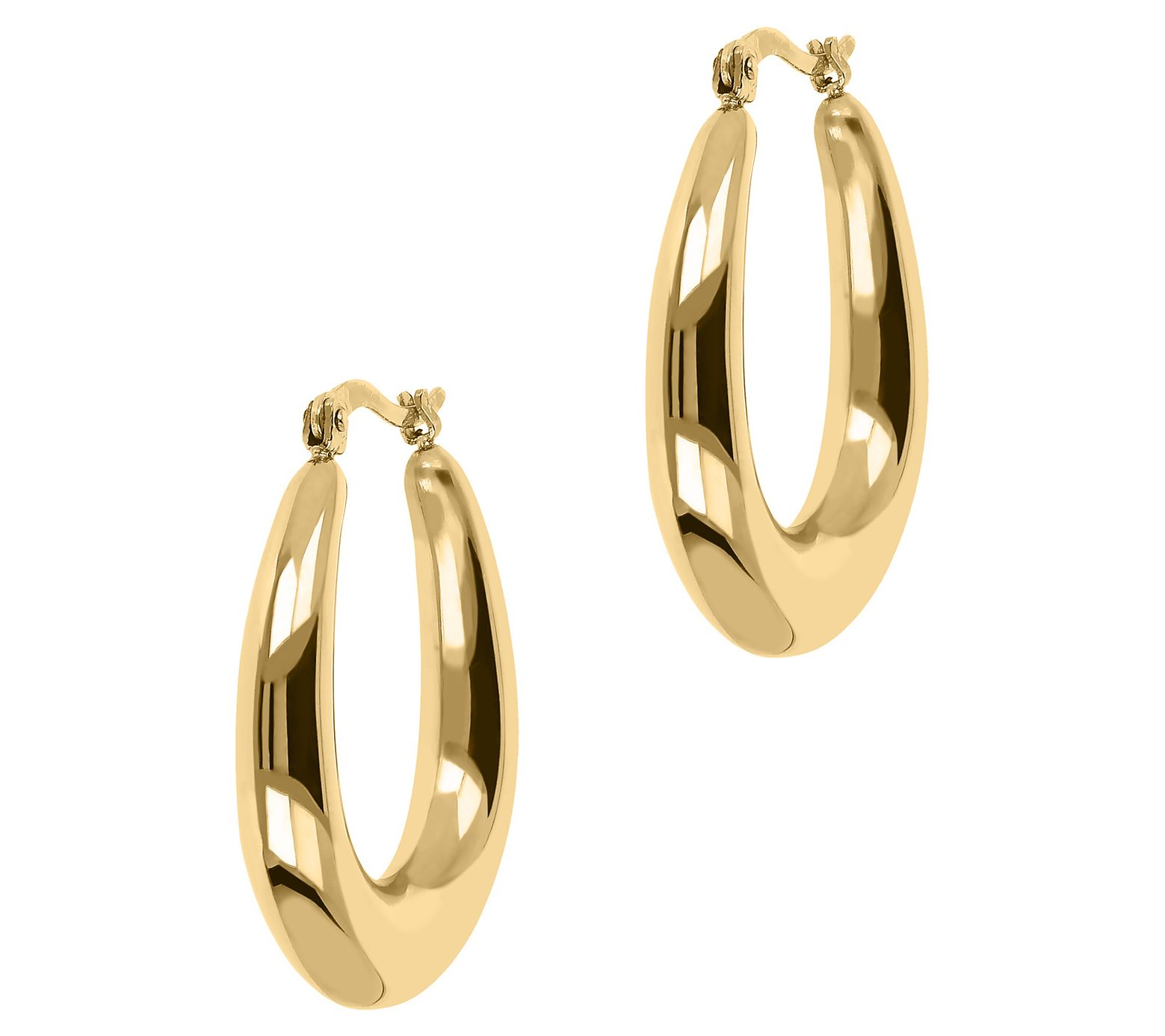 Steel by Design Polished Oval Hoop Earrings