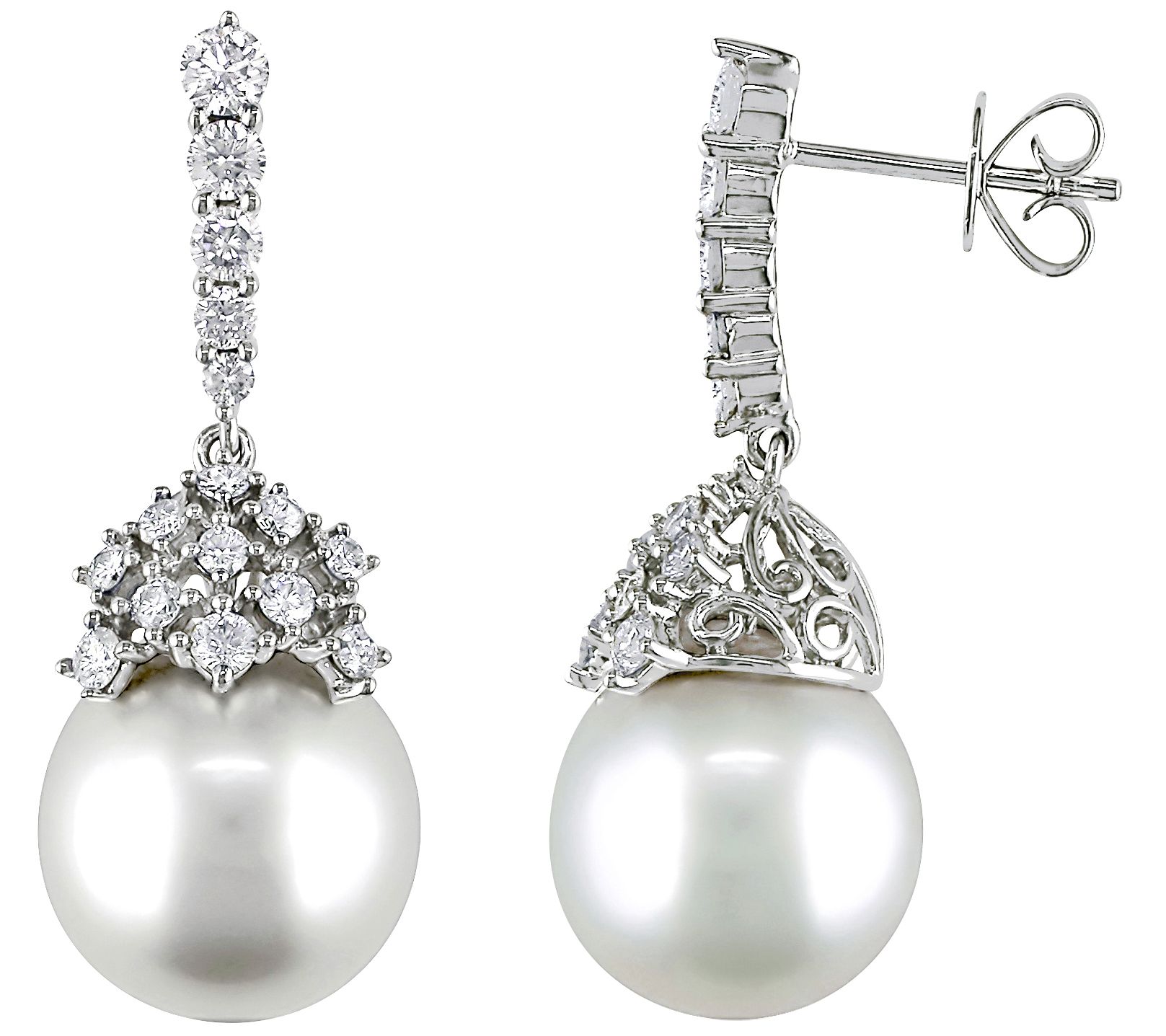 Bellini South Sea Cultured Pearl & Diamond Drop Earrings, 14K