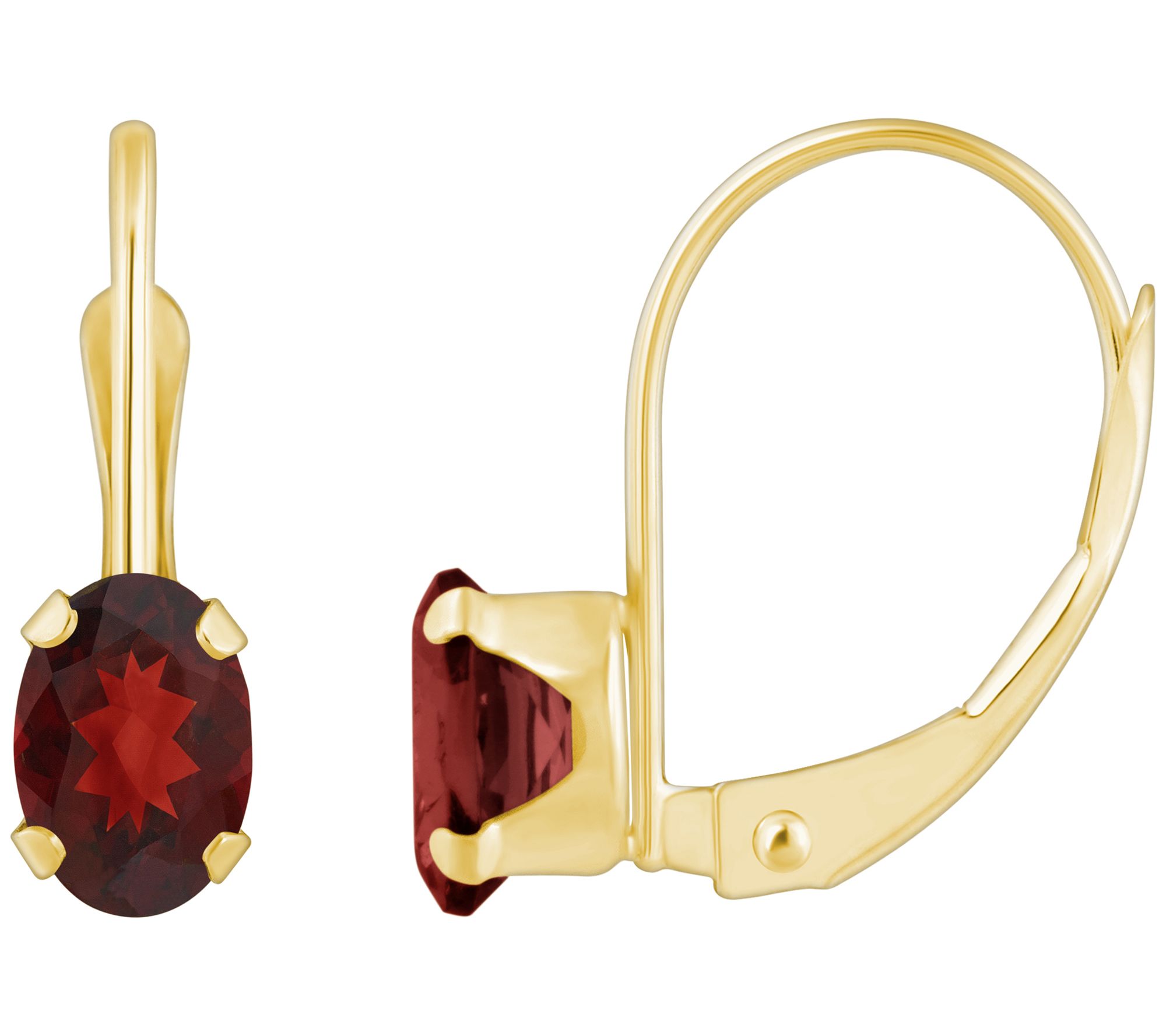 Affinity Gems Oval Gemstone Leverback Earrings, 10K Gold