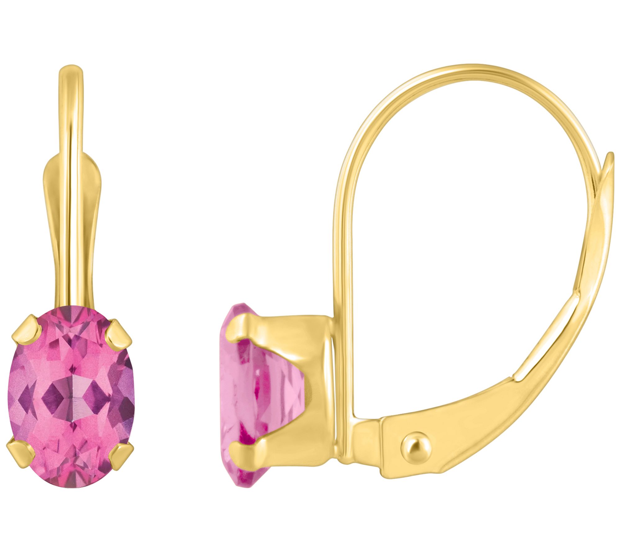Affinity Gems Oval Gemstone Leverback Earrings, 10K Gold