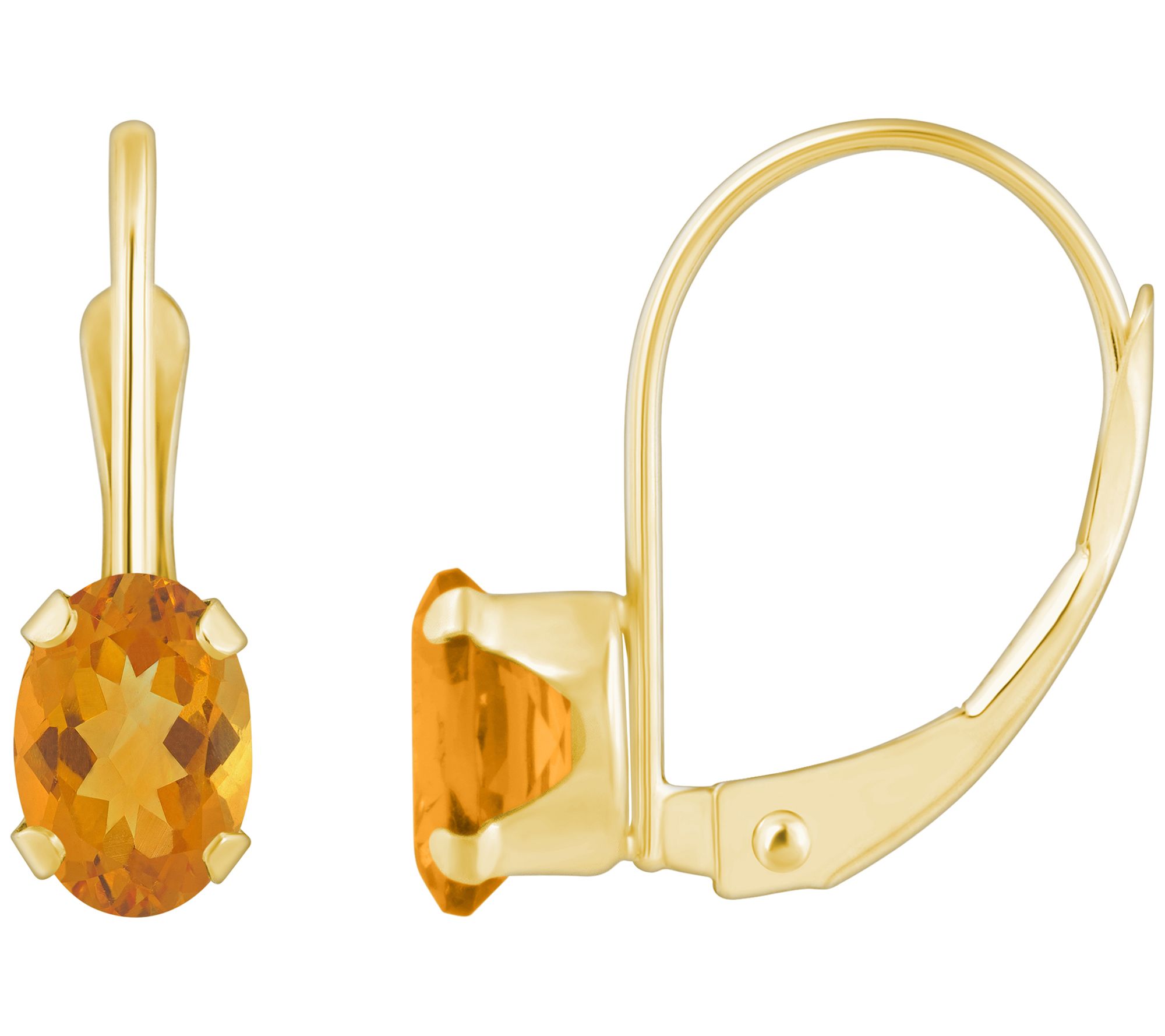 Affinity Gems Oval Gemstone Leverback Earrings, 10K Gold