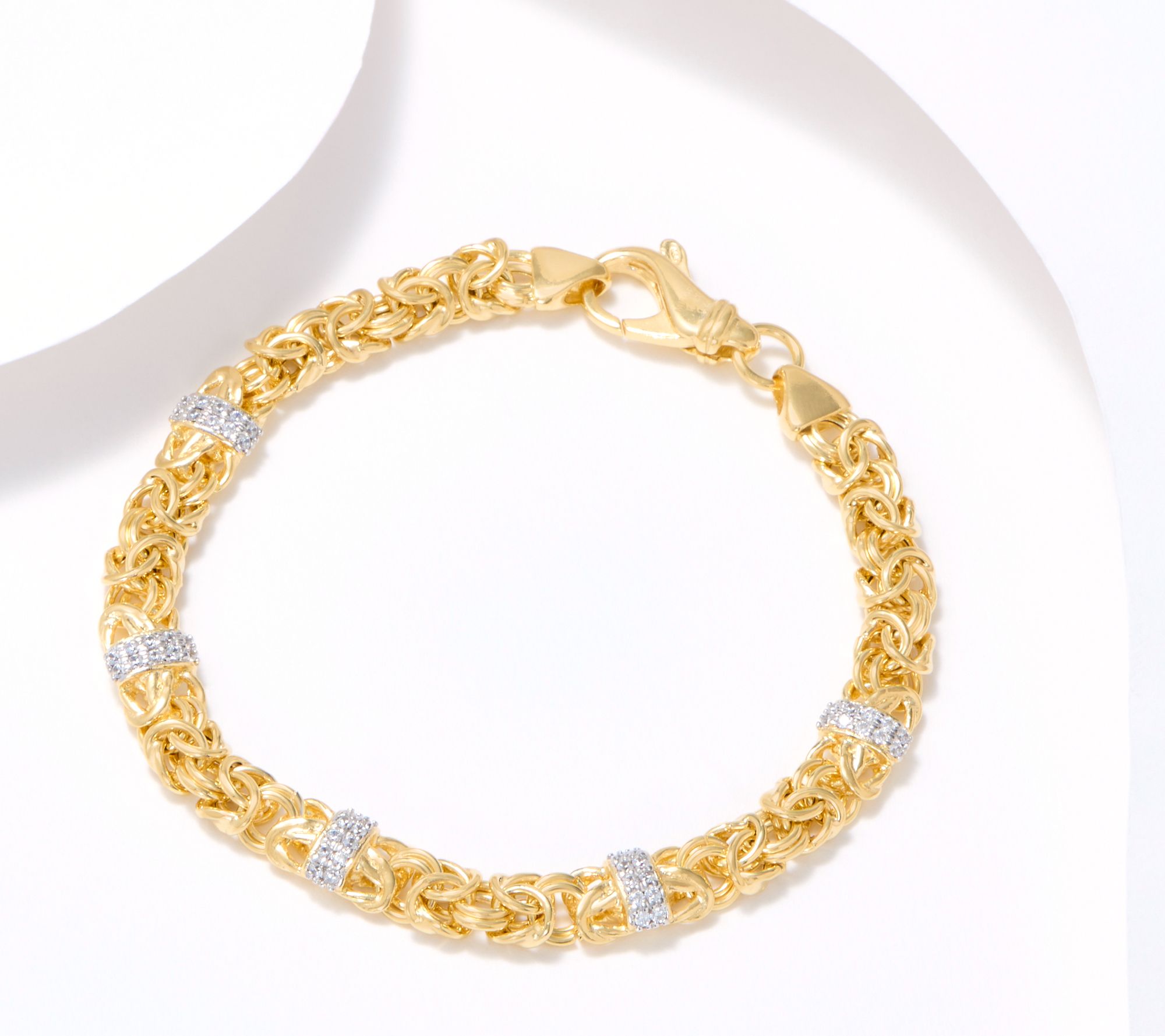 "As Is" Diamonique Italia Polished Byzantine Bracelet, SS