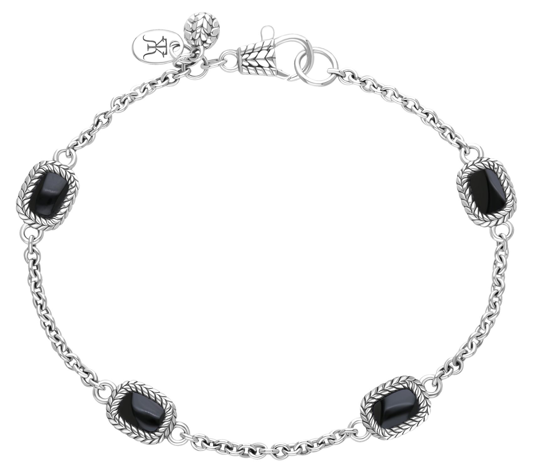 Tiffany Kay Silver Herringbone Gemstone StationBracelet