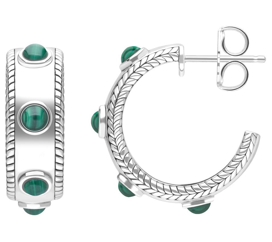 Tiffany Kay Studio Sterling Silver Malachite Hoop Earrings